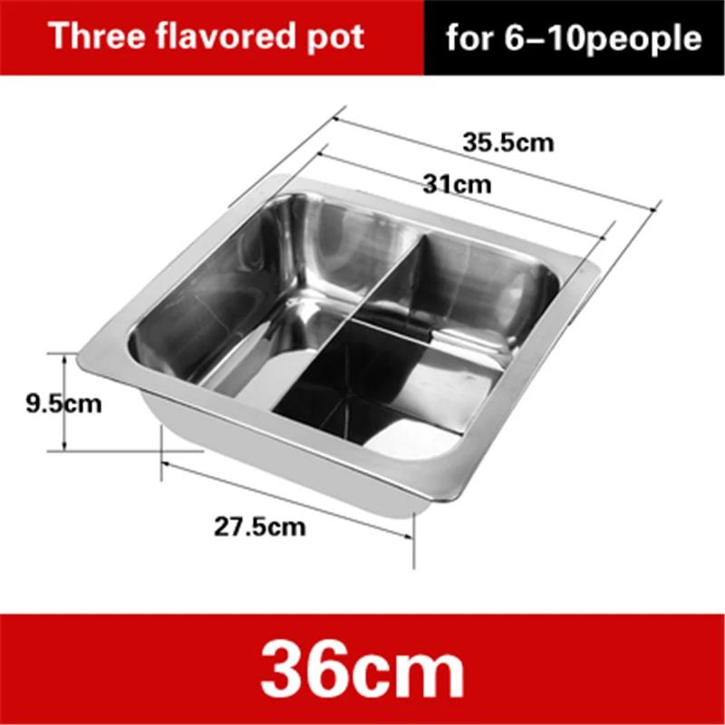Extra thick stainless steel square hot pot Stewed Mandarin Duck with Ears Hotpot for induction cooker Mother and son pot hotpot