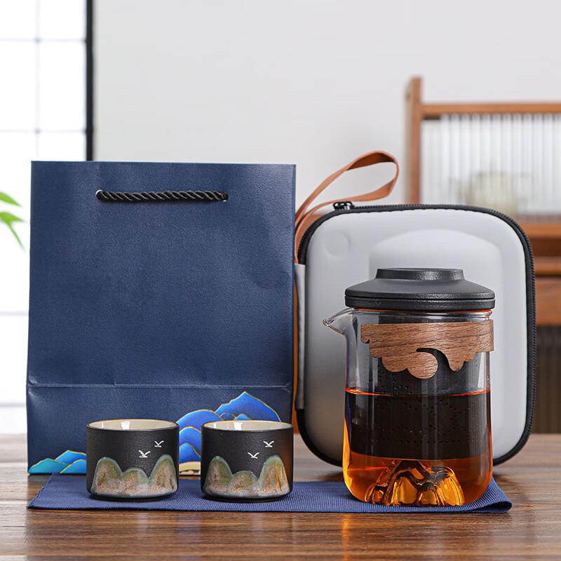 Lion Seek Portable Silver Tea Set