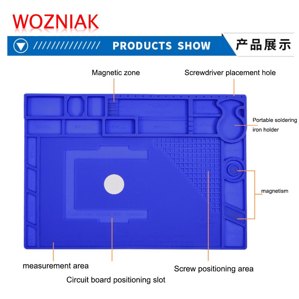 WOZNIAK Mobile Phone Repair Pad Computer Repair Workbench Multi Functional High-temperature Resistant Silicone Desk Mat