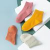 Women's Spring/Summer Thin Mesh Japanese-Style Cotton Socks - Comfortable Solid Color Mid-Tube
