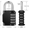 Cadenas à combinaison - YYV - 4 chiffres - Noir - Résistant aux intempéries - Idéal pour casiers