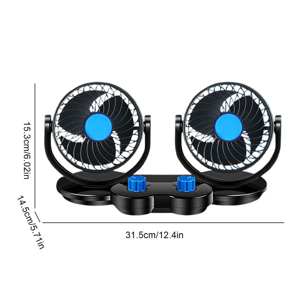 Wentylator na fotel samochodowy 12V/24V Wentylatory na deskę rozdzielczą samochodu z podwójną głowicą Części pomocnicze do samochodu Do łodzi Kempingu ATV Deska rozdzielcza RV Marine Pół-van