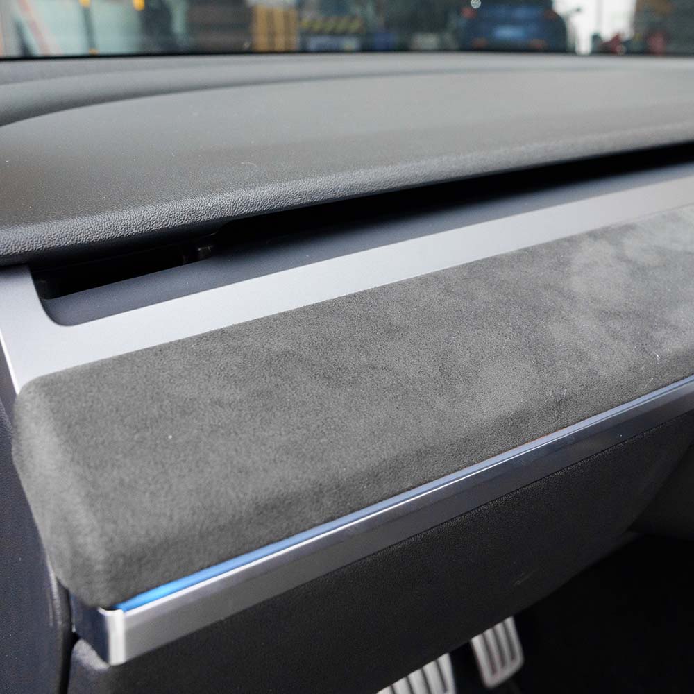 For Tesla Model 3 Model Y 2020-2024 Alcantara Material Suede Made Dashboard Cover Door Trim Car Interior Decoration Accessor HJ0