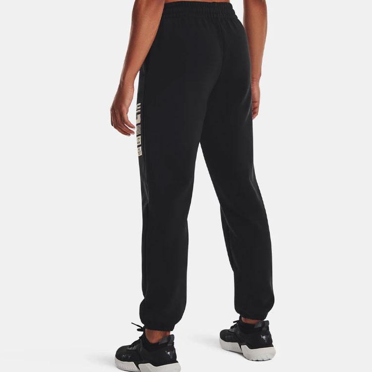 Under Armour Letter Logo Print Joggers Women Bottoms Black 1379004-001