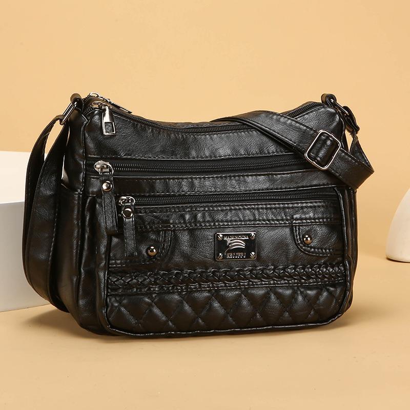 Yumuşak Deri Dokulu Çok Katmanlı Askılı Çanta Basit Zarif, Moda Günlük ve Hafif Anne Çantası