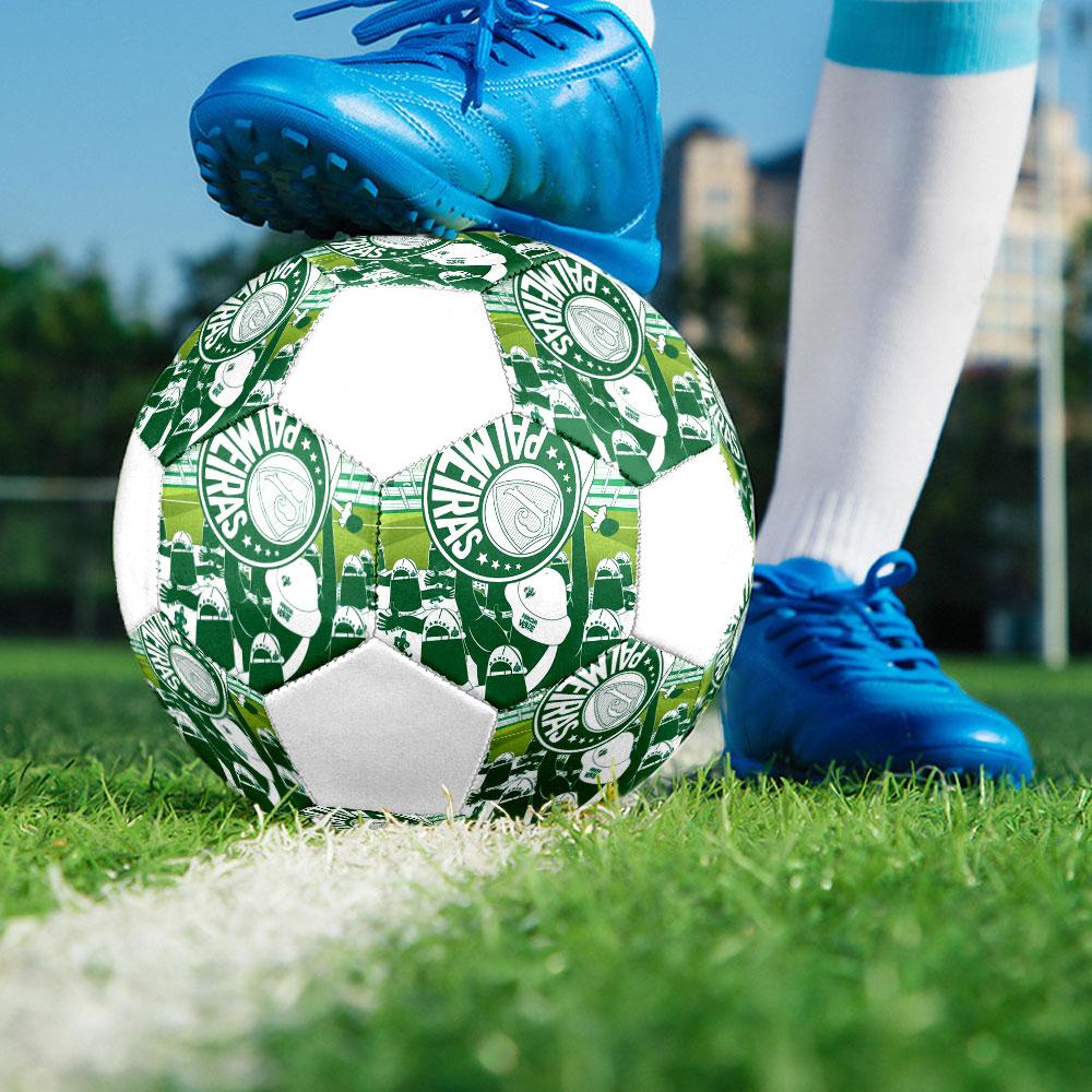 Palmeiras FC Size 5 Soccer Ball, Machine-Stitched PVC, Durable & High Bounce, All Ages Fit, fan merchandise, matches & outdoor use.