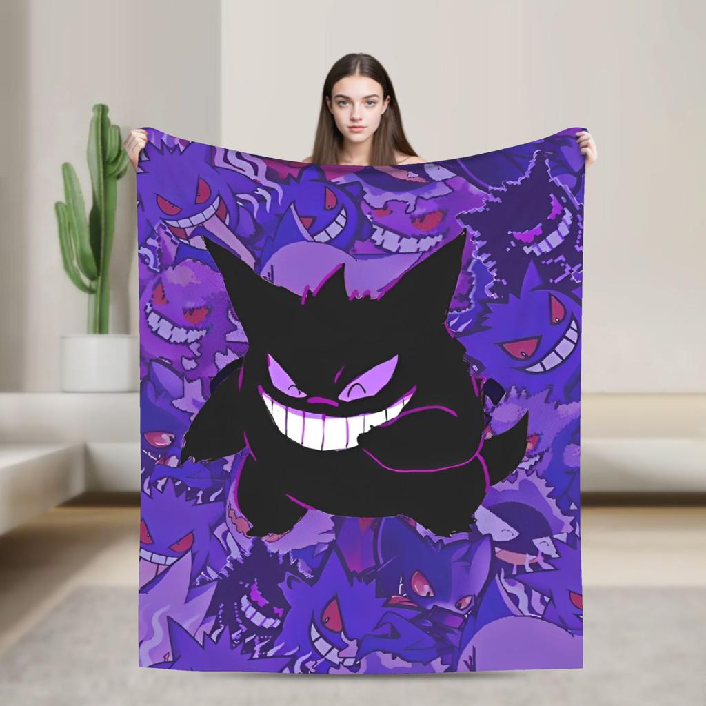 Gengar Cartoon  Blanket  Super Warm Street Trend Plush Throw Blanket For Home Decor Decorative Flannel Bedspread Bed Cover