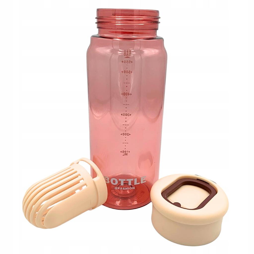 Durable Sports Water Bottle With Graduated Filter 650 Ml