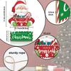 Wooden Santa Claus Porch Sign Hanging Plaque Christmas Holiday Welcome Decoration for Door and Wall