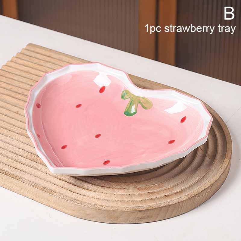 

Чаша для клубники, набор ложек, тарелок, красивая миска в форме сердца для девушки, салатница, десерт, бытовая посуда