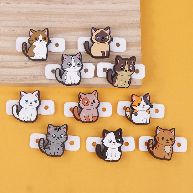 1/6Pcs Cute Cartoon Various Cat Tennis Racket Damper Silicone Shock Absorber To Reduce Tenis Racquet Vibration Dampeners