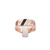 Russia 585 Purple Gold Rhombus Men'S Ring Black Agate Ring Rose Gold Plated Boyfriend Wedding Ring