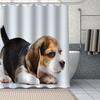 Beagle Dog Bathroom Curtains Waterproof Polyester Cute Pet Animal Shower Curtain Home Decoration Bathtub Curtains With 12 Hooks