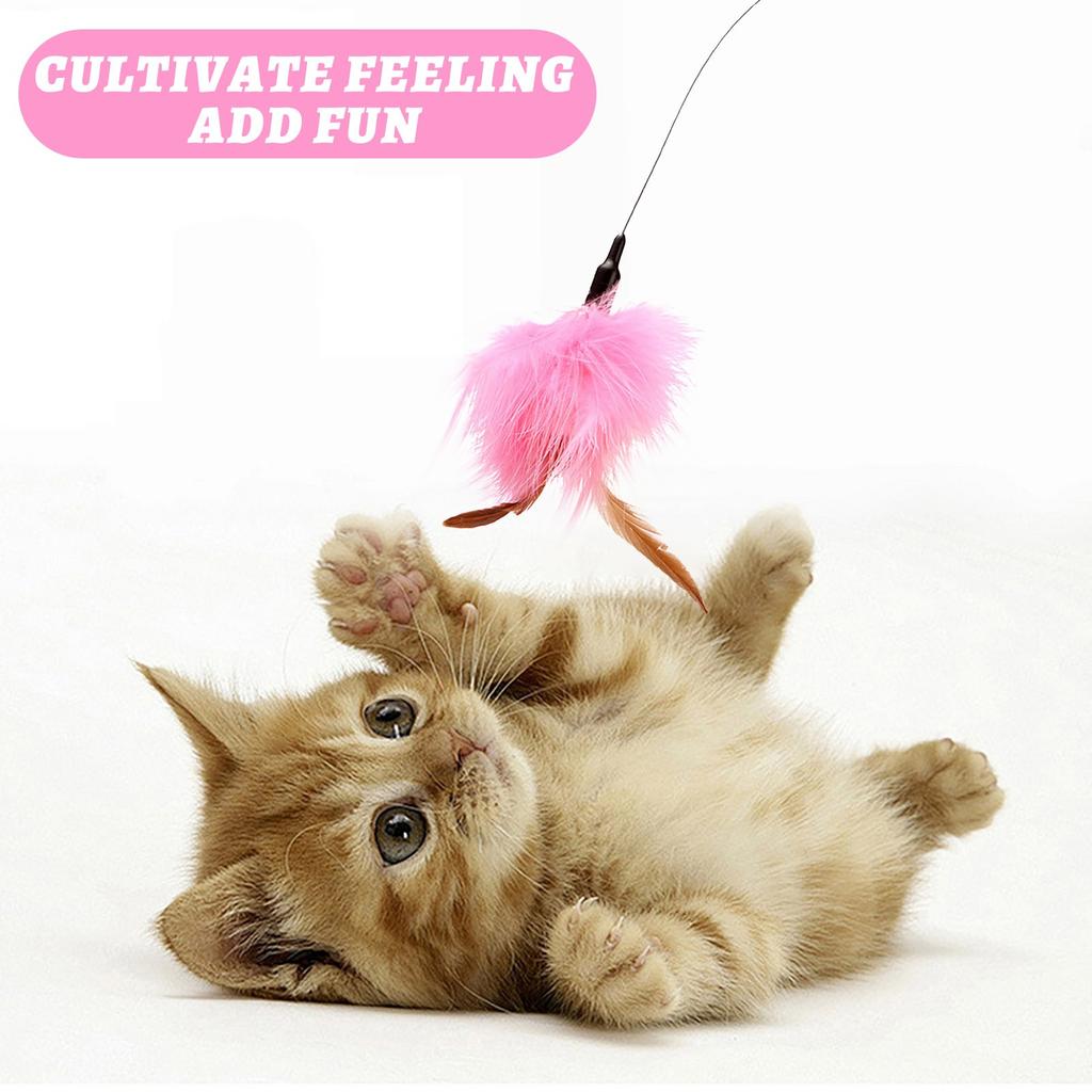 Relieves Boredom Since High Teasing Cat Stick Cat Toys Collar Collar Teasing Cat Artifacts Bite-resistant Feather Wire Teasing Cat Stick
