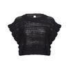 PINKO Loose Fit Hollow Short Sleeve Knit Top Women tops Black 103148A1PG-Z99