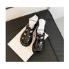 Leather Baotou Sandals Women's Summer 2025 New College Style Hollow Casual Shoes Muffin Platform Roman Sandals