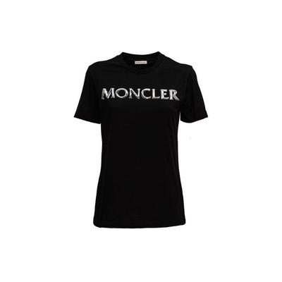 Maglione Girocollo FW22 T-shirt Manica Corta Stampa Lettere Top Donna Nero 8C00015829ET999