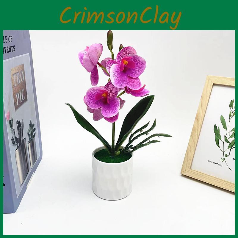 Orchid Faux Butterfly Plant With Plush Material Wedding Decor Props Photography