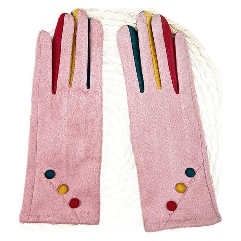 Deerskin Fleece Gloves Women'S Outdoor Cycling Student Warm Gloves Windproof Gloves