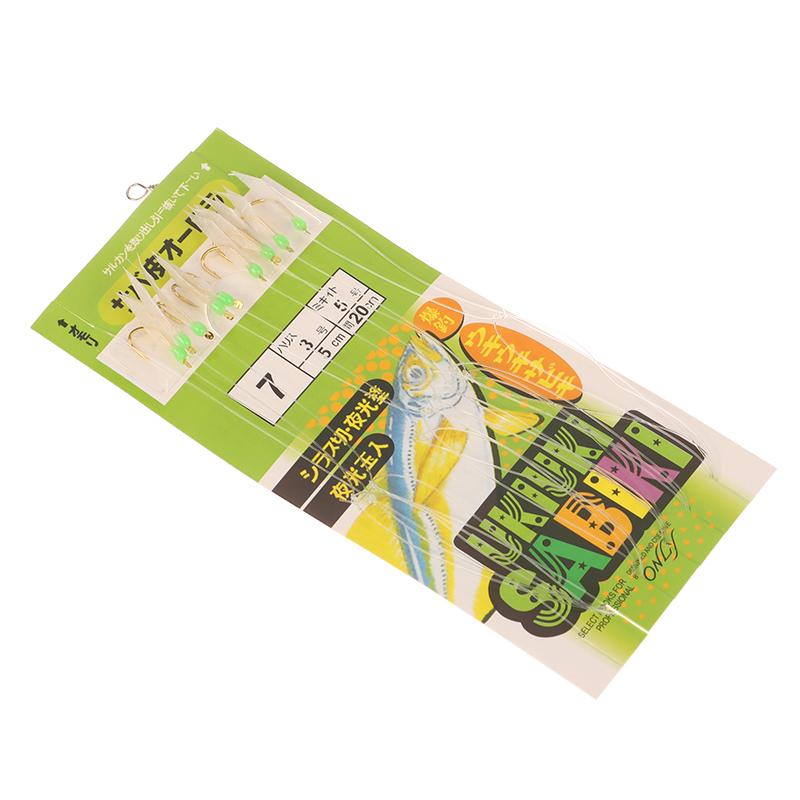 

10 шт./уп. Белый крючок на поводке из биомиметической нити с имитацией рыбьей кожи Apollo Uki Uki Sabiki Белый крючок для ловли рыбы с рыбьей кожей Рыболовный крючок Рыболовный инструмент Hook 7