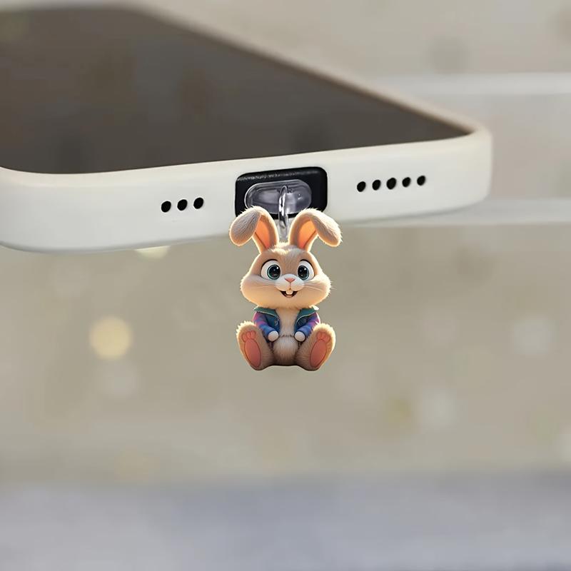 Cute 2D Cat Phone Anti Dust Cap Charge Port Plug For IPhone Type C Dust Protection Stopper Accessorie