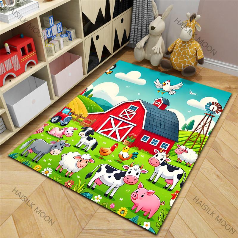 1PC Kitten in Blanket Pattern Carpet Soft Fluffy Floor Mat for Bedroom Living Room Sofa Modern Home Decor Machine Washable Rug