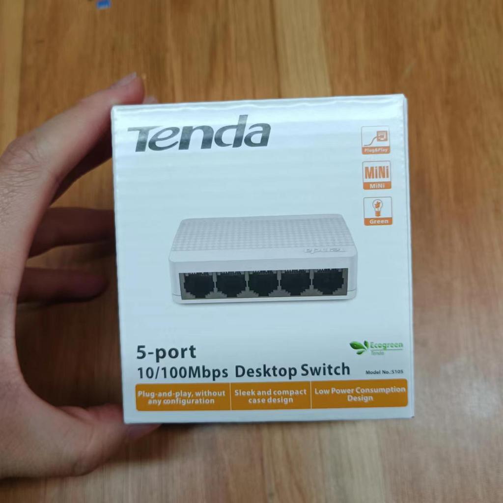 Tenda S105 5-Port 100Mbps Home Network Switch & Cable Splitter