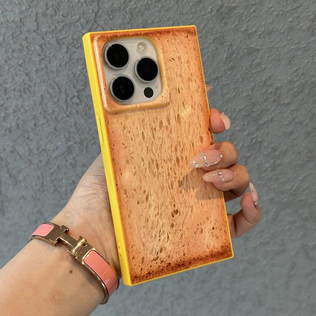 Kreatives Toastbrot Geeignet für Apple iPhone17promax Handyhülle 15 Quadratisch 16 Persönlichkeit 13 Weiches Set 14