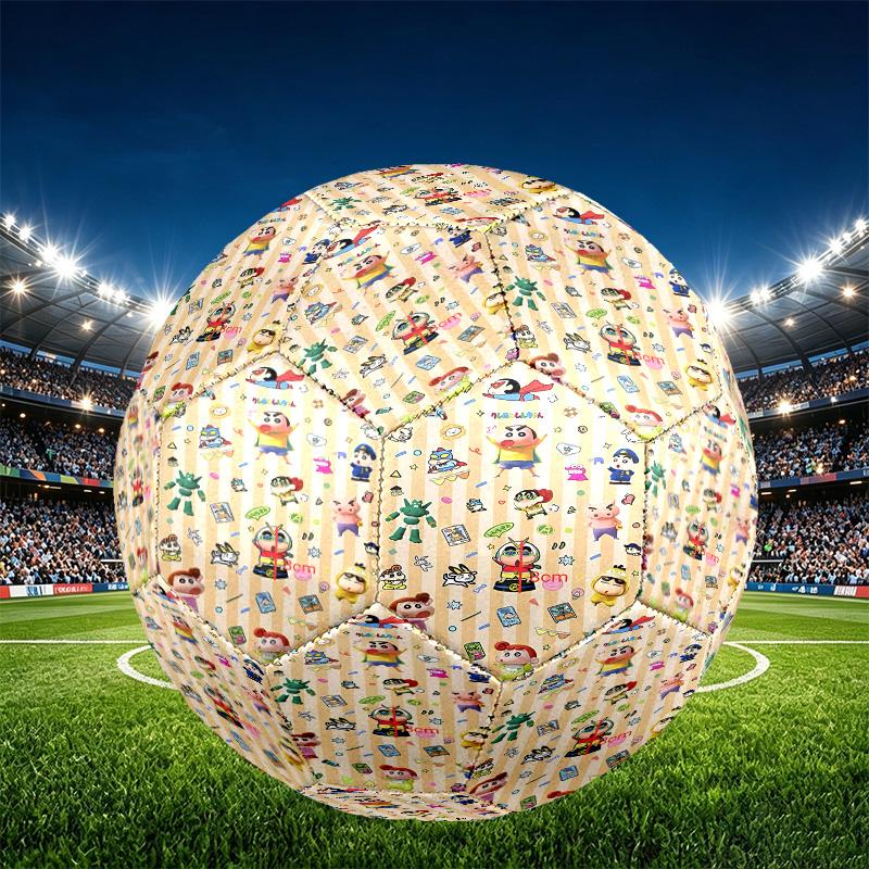 Crayon Shin Print Size 5 Soccer Ball, PU Wear Resistant Football for Match Training and Daily Practice, Birthday Gift for Soccer Fans
