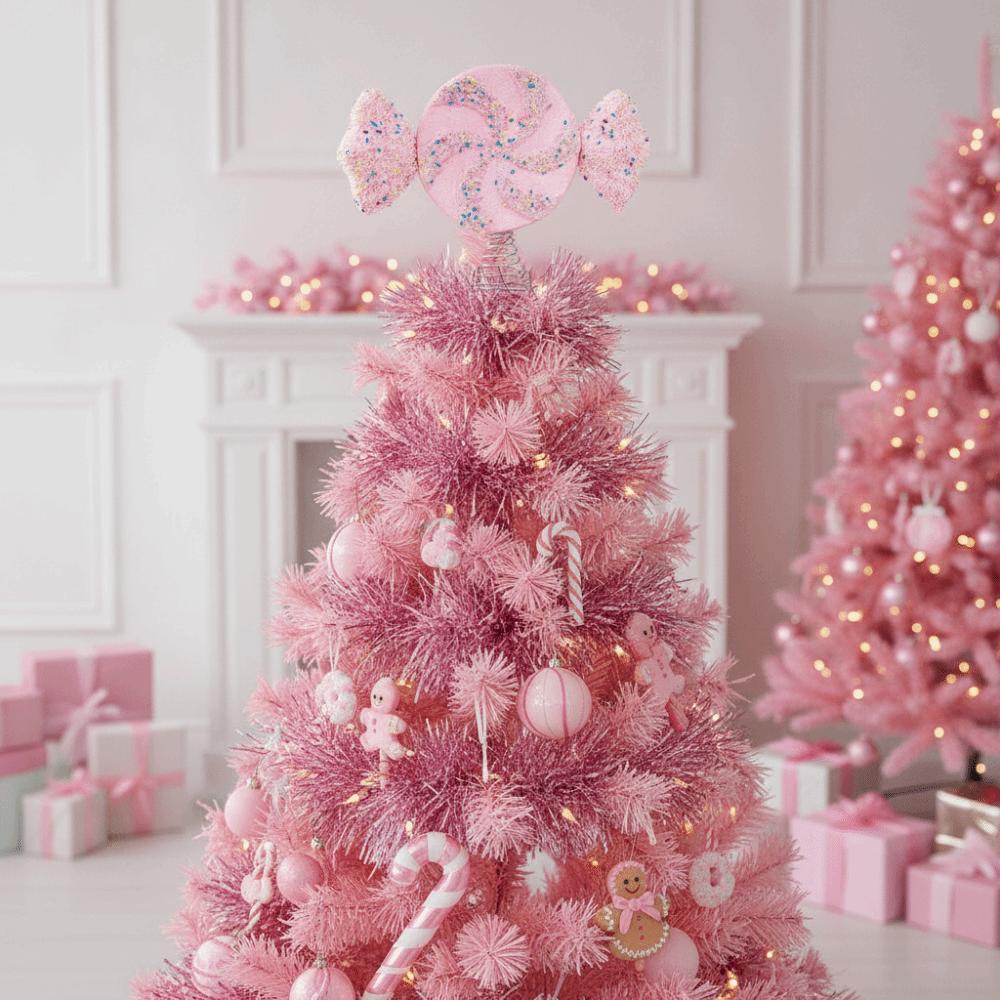 Colorful Icing Design Candy Christmas Tree Topper Festival Party Scene Decoration New Year