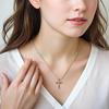 Smooth Cross Clavicle Necklace 18K Gold Plated Chain Unisex Fashion Jewelry