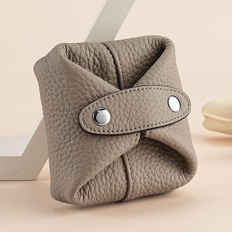 

Японский и корейский кожаный кошелек для мелочи женский мини-чехол для наушников из мягкой кожи мешочек для хранения мелочи для девочек помада мешочек-боб серый