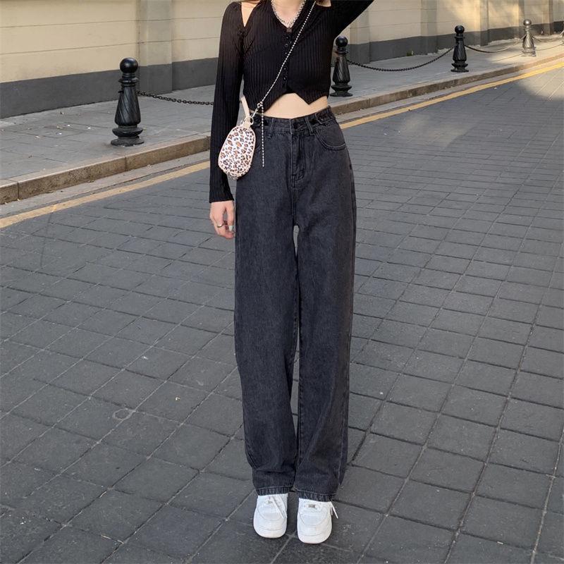 Retro High-Waist Women's Wide-Leg Jeans: Slim, Loose, Korean-Style