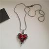 Gothic Trendy Y2K Red  Heart Cross StarPendent Snake Chain Choker Necklace For Women Men Punk Vintage Grunge Aesthetic Jewelry