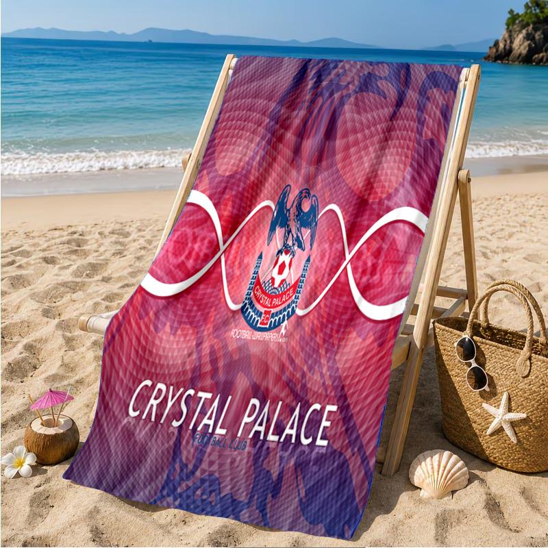 Crystal Palace Crest Design Beach Towel Microfiber Beach Towel, Lightweight and Quick-Dry, for Summer Travel, Swimming Pool Fan Birthday Gift