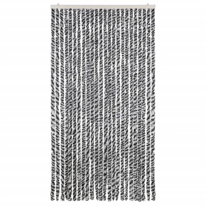 VidaXL Fly Curtain, Insect Screen with Hook, Door Curtain Adjustable Length and Width, Grey and Black and 377336