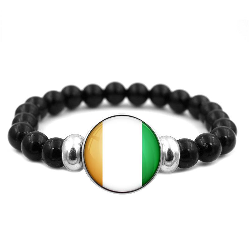 287 Länder Nationalflagge Druckknopf Elastisches Band Perlen Länderflagge Unabhängigkeitstag Perlen Schmuck Perlenarmband
