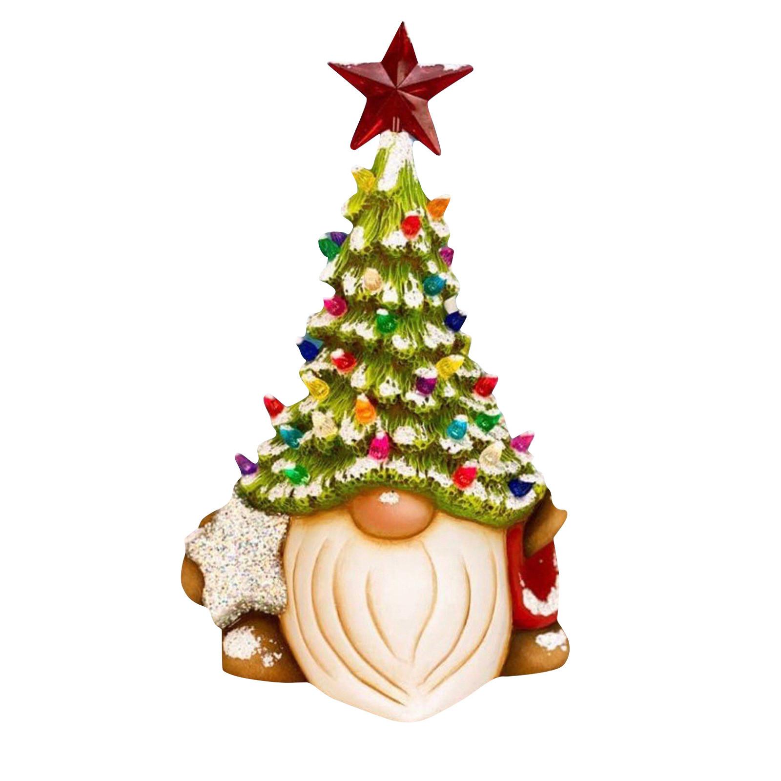 

Рождественские украшения из смолы в виде гнома, большой размер 7,1 дюйма, коллекционные фигурки в виде гнома, книжная полка, настольный компьютер One Size