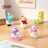 Doll House Miniature Figures Mini Snowman Figurine, Christmas Skiing Dolls, Small Desktop Car DIY Micro Landscape Accessories Dashboard Figurines,
