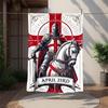 Cross Templars Knight Flannel Blanket Soft Warm All-Season Throw, Design for Camping, Car Travel, Hiking Sofa, Bed, Office Perfect Gift for Parties