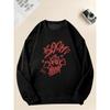 Men'S Casual Crew Neck Sweatshirt with Colorful Puzzle Graphic,  Slight Stretch, Regular Fit, 250g/m² - Solid Color Fashion Hoodie