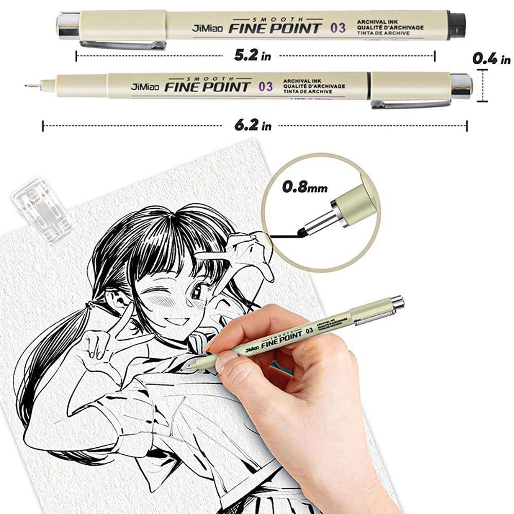 1Pcs Sketch Stationery Set Drawing Pen Hook Line Sketching Needle Pen  for Manga Draw Sketching