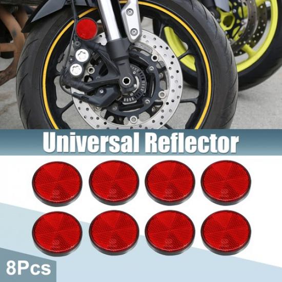 8 Pcs Round Rear Reflectors Screw on Safety Spoke Reflective Reflectors Red