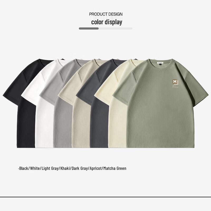 MARK FAIRWHALE Men's Heavy Waffle Knit Short Sleeve T-Shirt