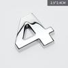 Custom 3D Car Number Alphabet Stickers Zinc Alloy Metal Chrome Emblem Scratch Proof Durable for Auto Badge Motorcycle Laptop Decor