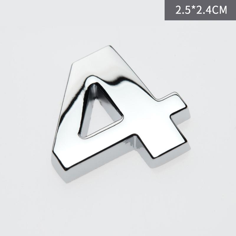 Custom 3D Car Number Alphabet Stickers Zinc Alloy Metal Chrome Emblem Scratch Proof Durable for Auto Badge Motorcycle Laptop Decor