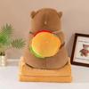 Tortoise Plush Capybara Stuffed Animal Travelfriendly With 2in1 Pillow Blanket
