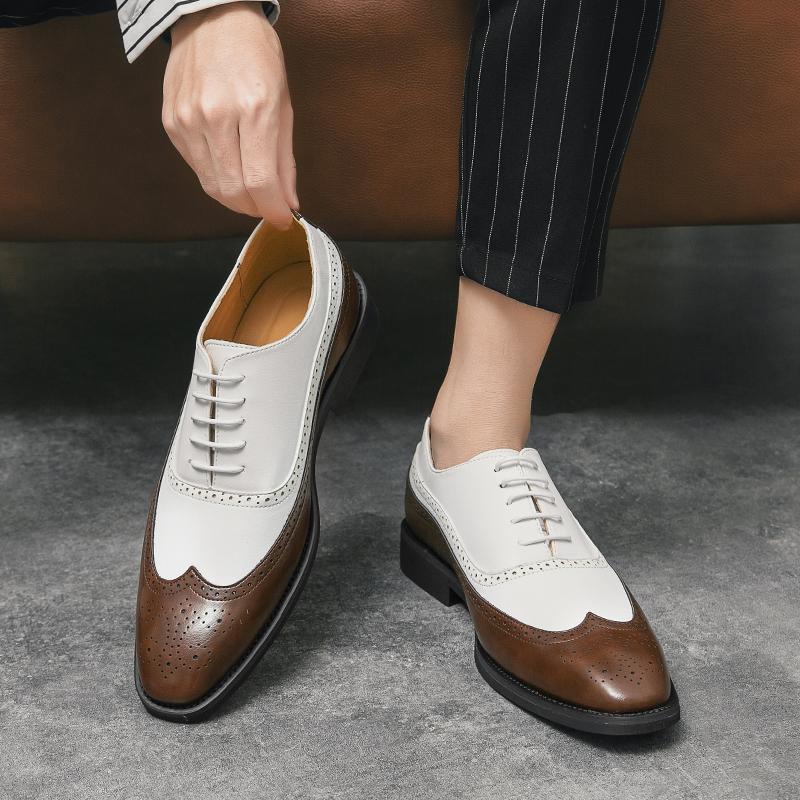 Fashion British Style Brand Men's Dress Shoes Fashion Patent Leather Men Business Flat Shoes Breathable Men Formal Office Working Shoes