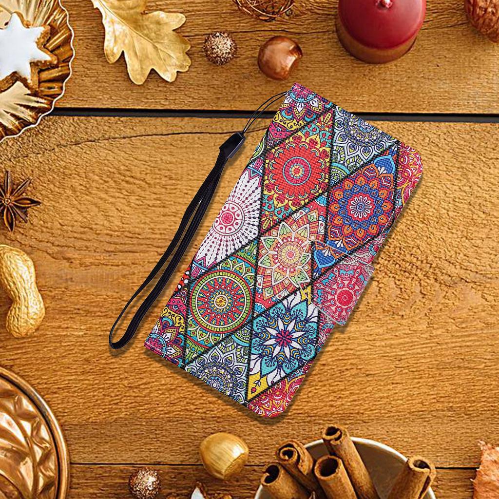 For iPhone 16 Case Pattern Printing Protective Leather Folio Phone Cover