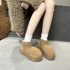 Women's 2024 Genuine Leather Snow Boots: Thick Sole, Anti-Slip, Velvet-Lined, Warm, Big Head Design for Winter